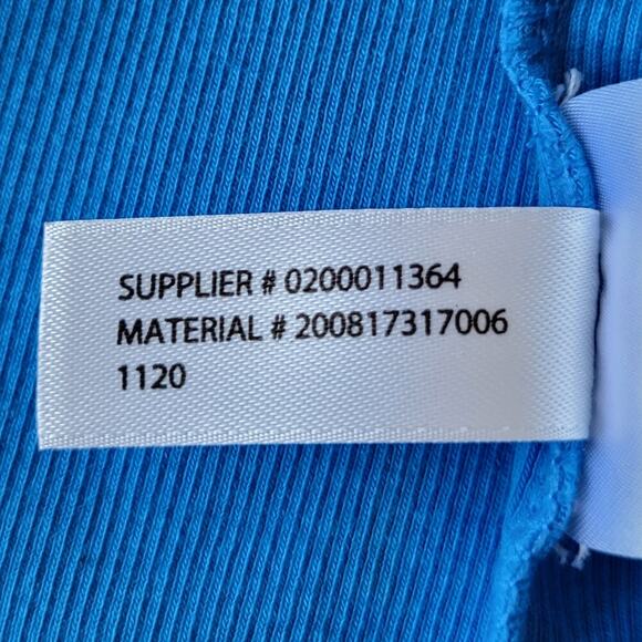 Lauren Ralph Lauren Long Sleeve Gold Button Ruffle Cuff Rib Knit Top Size L Blue - Picture 7 of 8